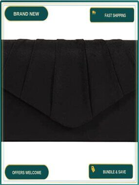 Pleated Suede Clutch Evening Bag Detachable Chain Wedding Party Handbag
